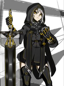 Preview wallpaper girl, warrior, sword, anime, art