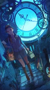 Preview wallpaper girl, watch, fantasy, anime, art