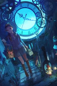 Preview wallpaper girl, watch, fantasy, anime, art