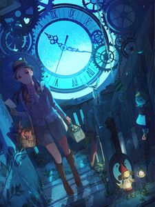 Preview wallpaper girl, watch, fantasy, anime, art