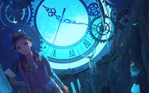 Preview wallpaper girl, watch, fantasy, anime, art