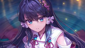 Preview wallpaper girl, water, wet, anime