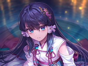 Preview wallpaper girl, water, wet, anime