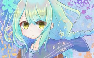 Preview wallpaper girl, watercolor, anime, blue