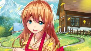 Preview wallpaper girl, watering can, summer, village, anime, art