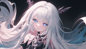 Preview wallpaper girl, white hair, anime