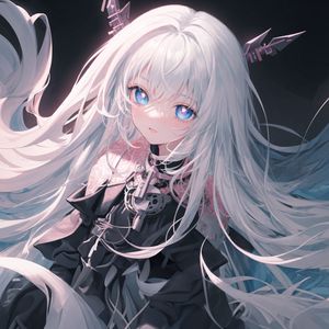 Preview wallpaper girl, white hair, anime