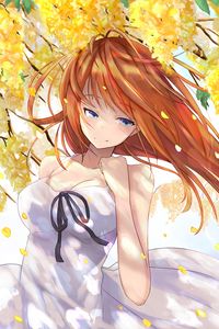 Preview wallpaper girl, wind, dress, anime, art