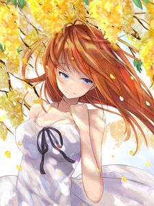 Preview wallpaper girl, wind, dress, anime, art