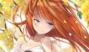 Preview wallpaper girl, wind, dress, anime, art