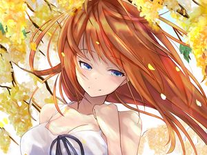 Preview wallpaper girl, wind, dress, anime, art