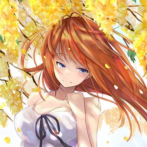 Preview wallpaper girl, wind, dress, anime, art