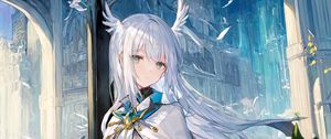 Preview wallpaper girl, wings, light, anime