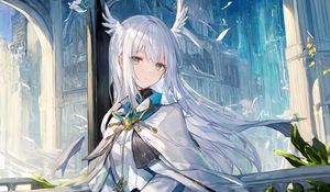 Preview wallpaper girl, wings, light, anime