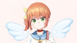 Preview wallpaper girl, wings, sailor suit, anime, art