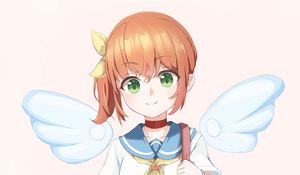 Preview wallpaper girl, wings, sailor suit, anime, art