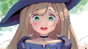 Preview wallpaper girl, witch, hat, egg, anime