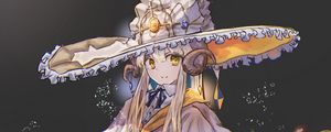 Preview wallpaper girl, witch, hat, anime