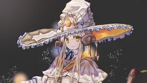 Preview wallpaper girl, witch, hat, anime