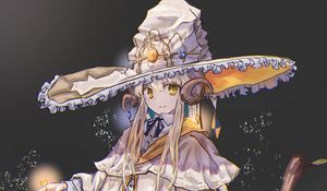 Preview wallpaper girl, witch, hat, anime