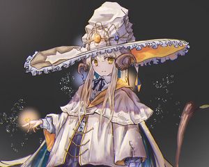 Preview wallpaper girl, witch, hat, anime