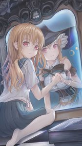 Preview wallpaper girl, witch, reflection, mirror, anime