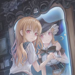 Preview wallpaper girl, witch, reflection, mirror, anime