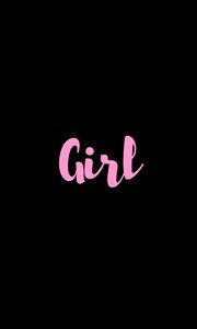 Preview wallpaper girl, word, inscription, pink