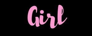 Preview wallpaper girl, word, inscription, pink