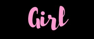 Preview wallpaper girl, word, inscription, pink