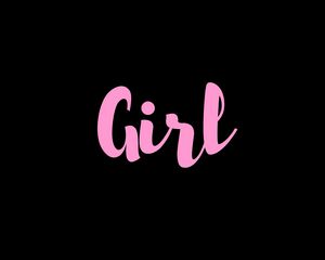 Preview wallpaper girl, word, inscription, pink