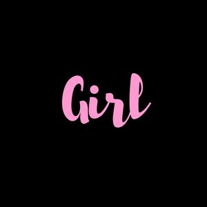 Preview wallpaper girl, word, inscription, pink