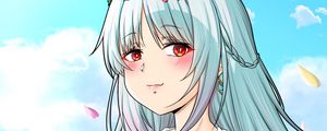Preview wallpaper girl, wreath, field, anime, art