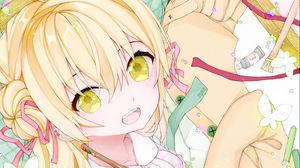 Preview wallpaper girls, butterflies, smile, anime