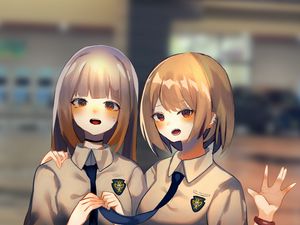 Preview wallpaper girls, friends, uniform, anime