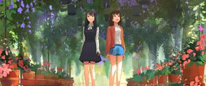 Preview wallpaper girls, girlfriends, garden, anime