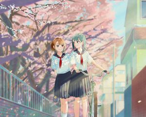 Preview wallpaper girls, girlfriends, uniform, schoolgirls, anime, art