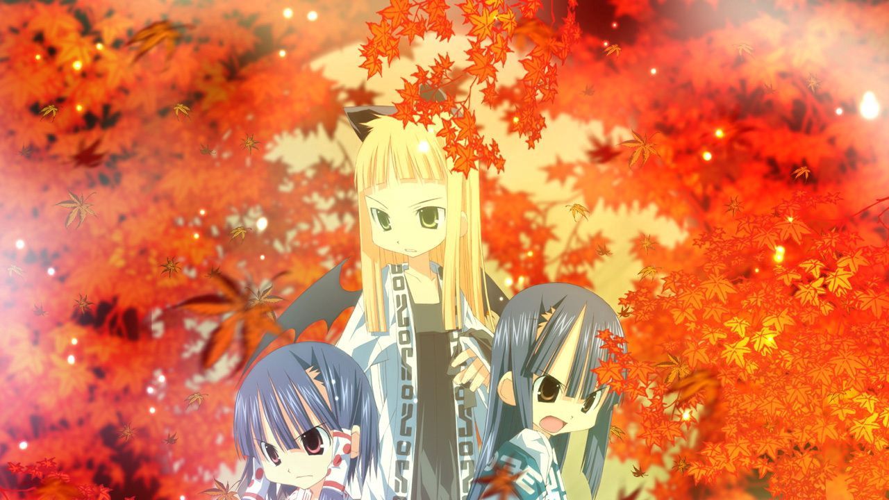 Wallpaper girls, kimono, autumn