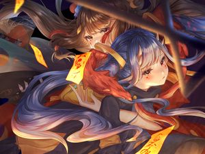 Preview wallpaper girls, kimono, characters, anime, art