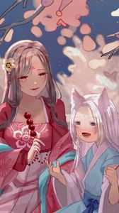 Preview wallpaper girls, kimono, holiday, anime