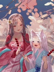 Preview wallpaper girls, kimono, holiday, anime