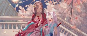 Preview wallpaper girls, kimono, holiday, anime