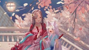 Preview wallpaper girls, kimono, holiday, anime
