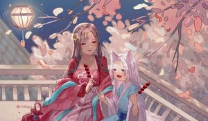 Preview wallpaper girls, kimono, holiday, anime
