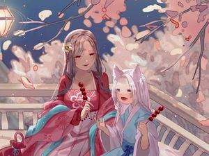 Preview wallpaper girls, kimono, holiday, anime