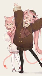 Preview wallpaper girls, neko, ears, anime, art