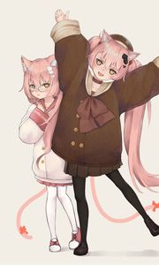 Preview wallpaper girls, neko, ears, anime, art