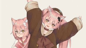 Preview wallpaper girls, neko, ears, anime, art