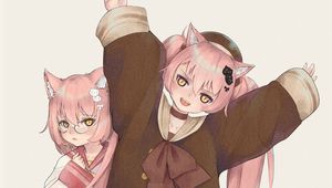 Preview wallpaper girls, neko, ears, anime, art