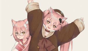Preview wallpaper girls, neko, ears, anime, art